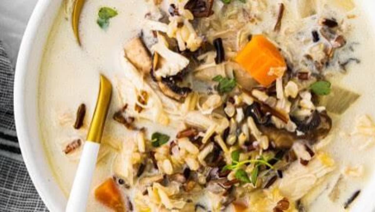 Crockpot Chicken and Wild Rice Soup That Basically Makes Itself
