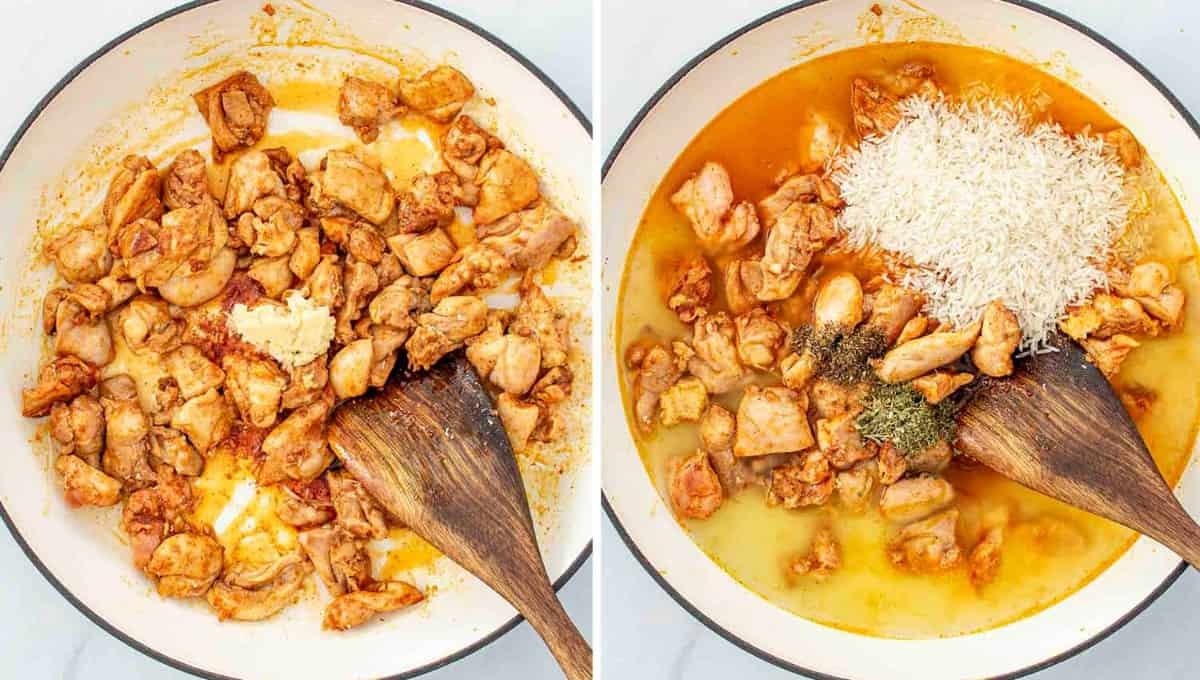 Creamy Garlic Butter Chicken and Rice in One Pot