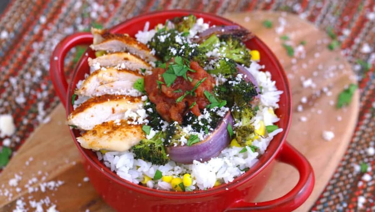 Chicken & Rice Burrito Bowl Meal Prep