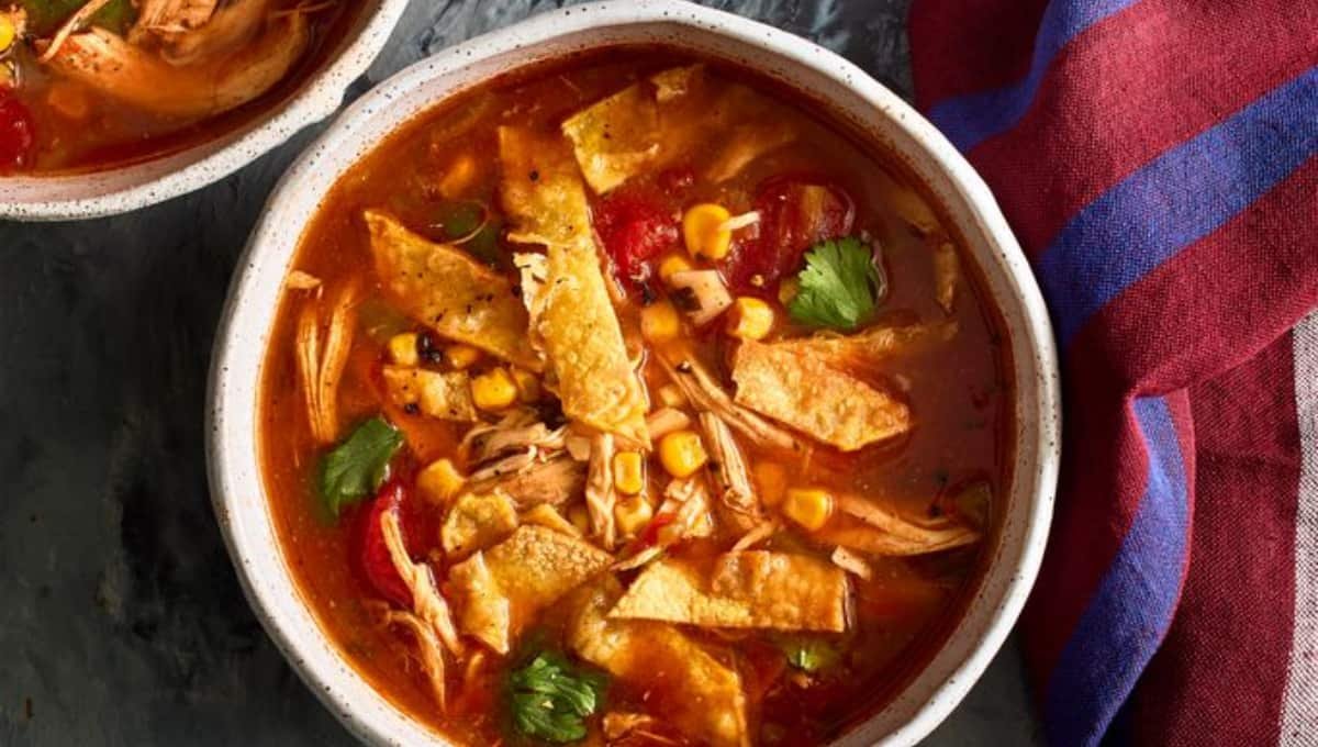 Crockpot Chicken Tortilla Soup That Basically Makes Itself