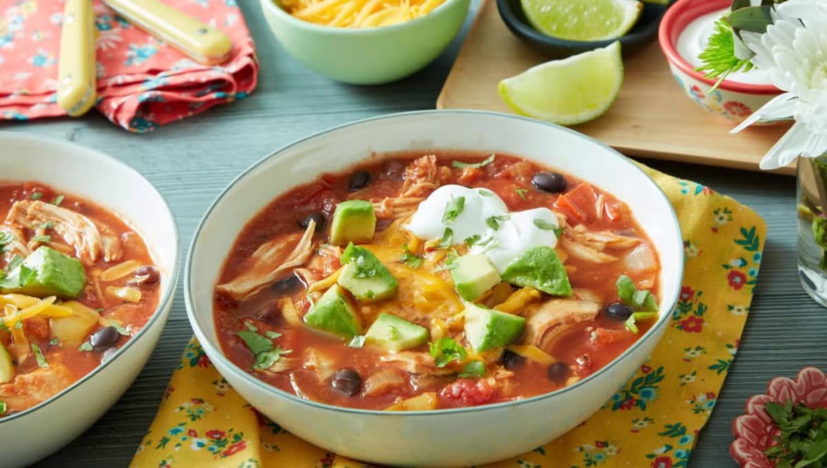 Slow Cooker Chicken Tortilla Soup With One Creamy Trick