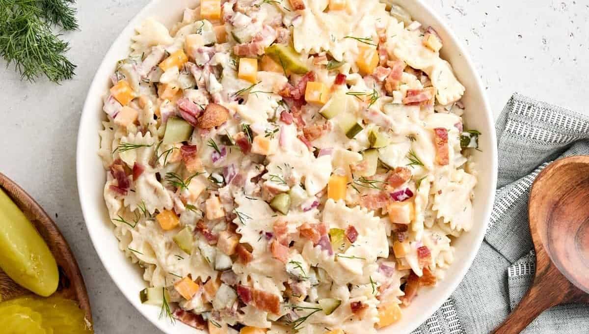 Dill Pickle Pasta Salad That Converts Even Pickle Haters
