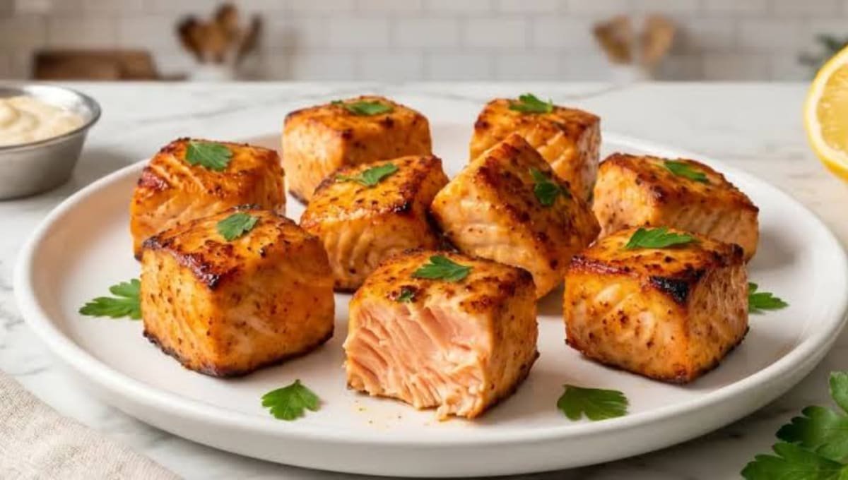 Crispy Air Fryer Salmon Bites Ready in Just 15 Minutes!