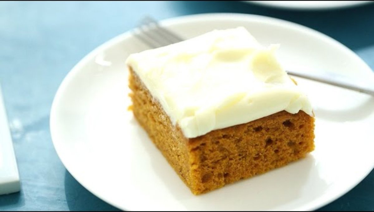 Easy  Fall Recipe Pumpkin Bars with Cream Cheese Frosting