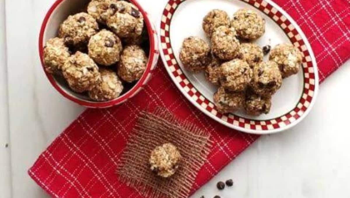 No oven, no fuss, just 15 minutes to irresistible peanut butter protein balls.