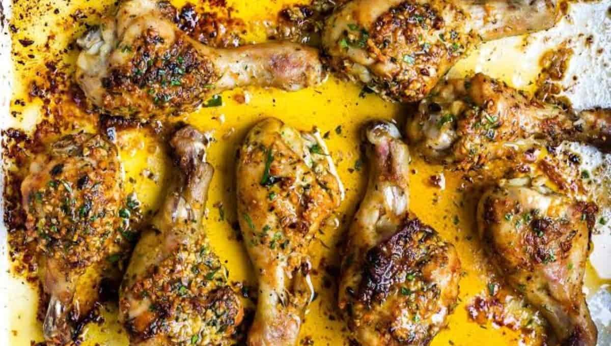 Secret to Ridiculously Crispy Garlic Butter Chicken Legs