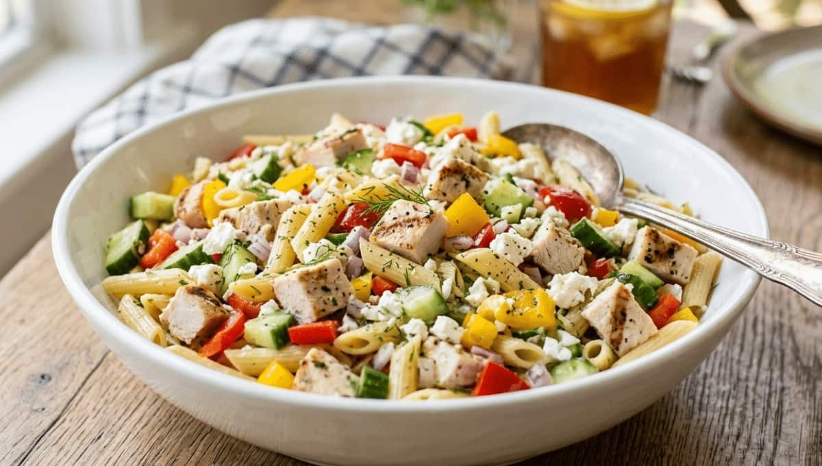 Why This Chicken Pasta Salad Never Turns Soggy At Potlucks